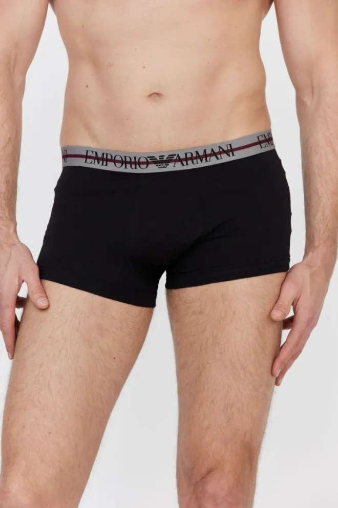 EMPORIO ARMANI Black boxer shorts with logo 3 packs