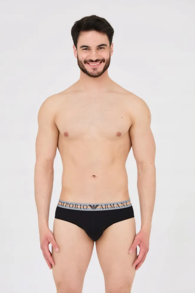 EMPORIO ARMANI Slipy czarne 3-pack