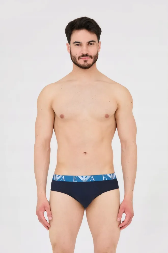 EMPORIO ARMANI Navy blue briefs 3-pack