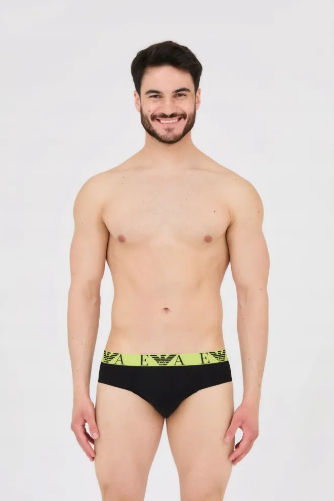 EMPORIO ARMANI 3-pack briefs black, green