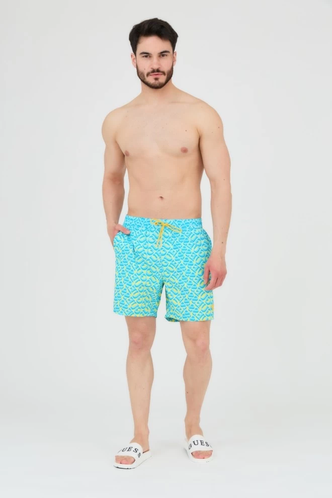 GUESS Swim shorts blue and yellow