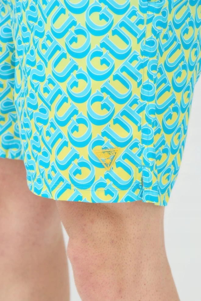 GUESS Swim shorts blue and yellow