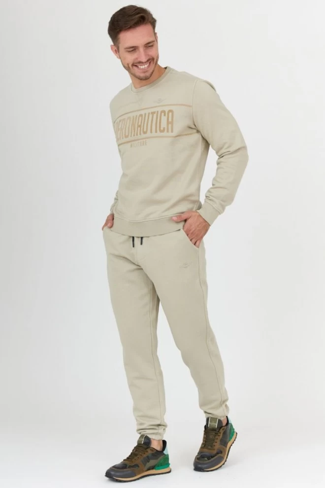 AERONAUTICA MILITARE Beige men's sweatpants