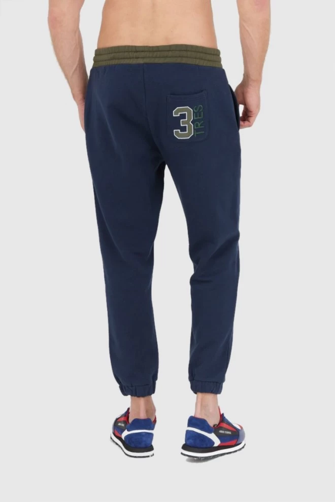 LA MARTINA Men's navy blue cotton sweatpants