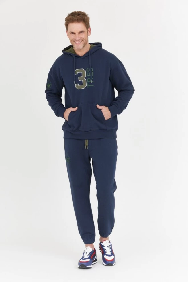 LA MARTINA Men's navy blue cotton sweatpants