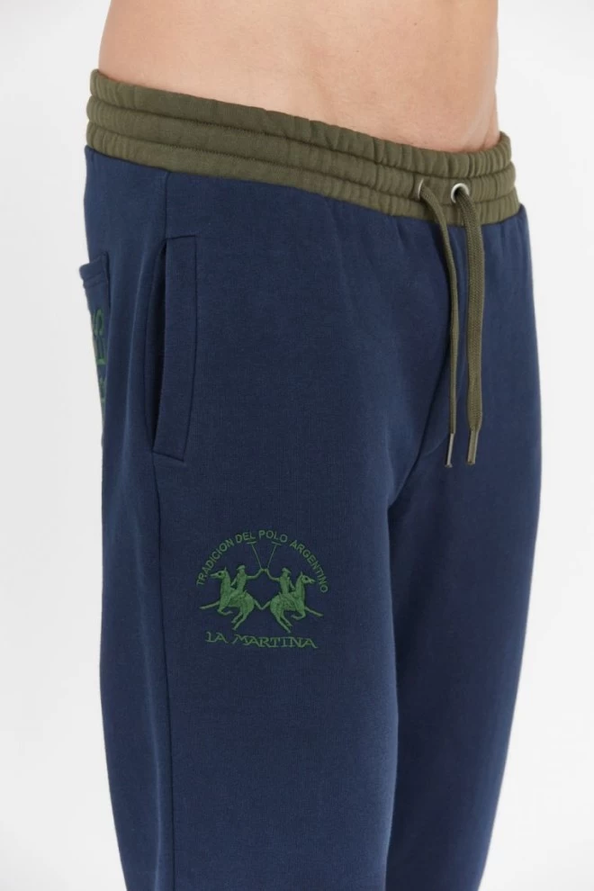 LA MARTINA Men's navy blue cotton sweatpants