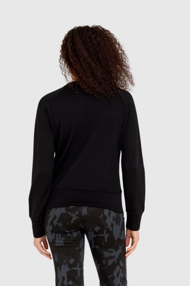 AERONAUTICA MILITARE Czarna bluza damska z dużym haftowanym logo