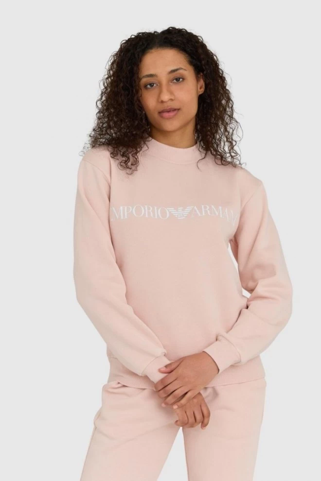 Жіночі спортивні костюми EMPORIO ARMANI рожевого кольору з білими логотипами