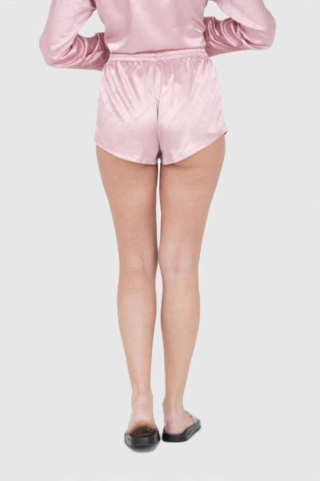 JUICY COUTURE Рожеві атласні піжамні шорти з логотипом