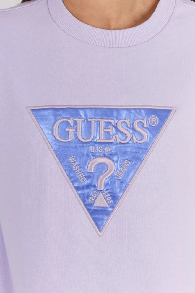 GUESS Purple women's sweatshirt with embroidered logo