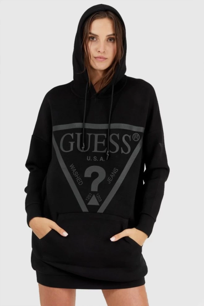 Жіноче довге чорне худі GUESS