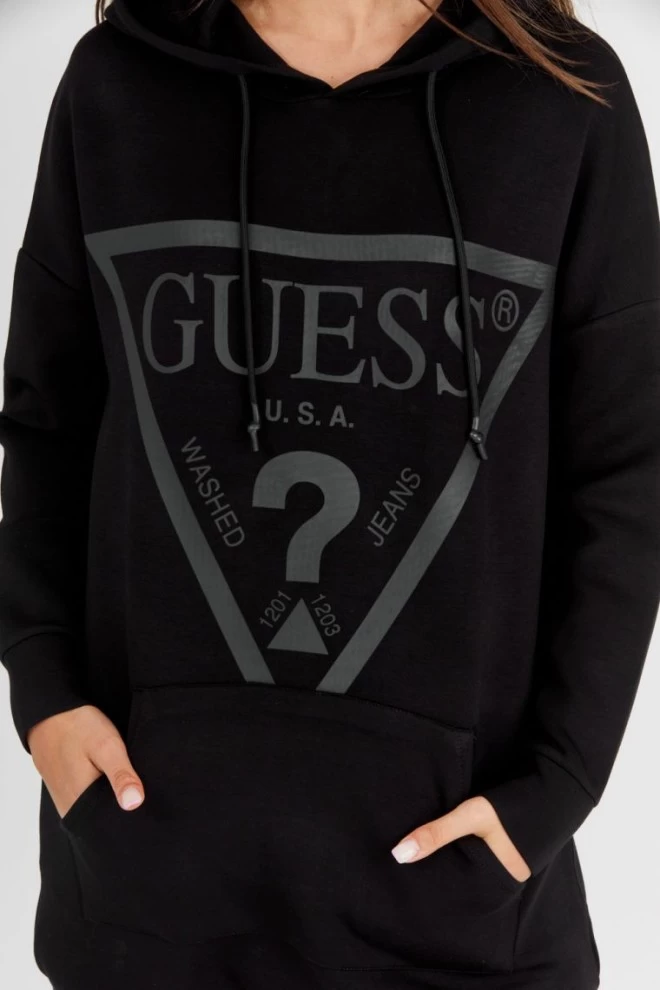 Жіноче довге чорне худі GUESS