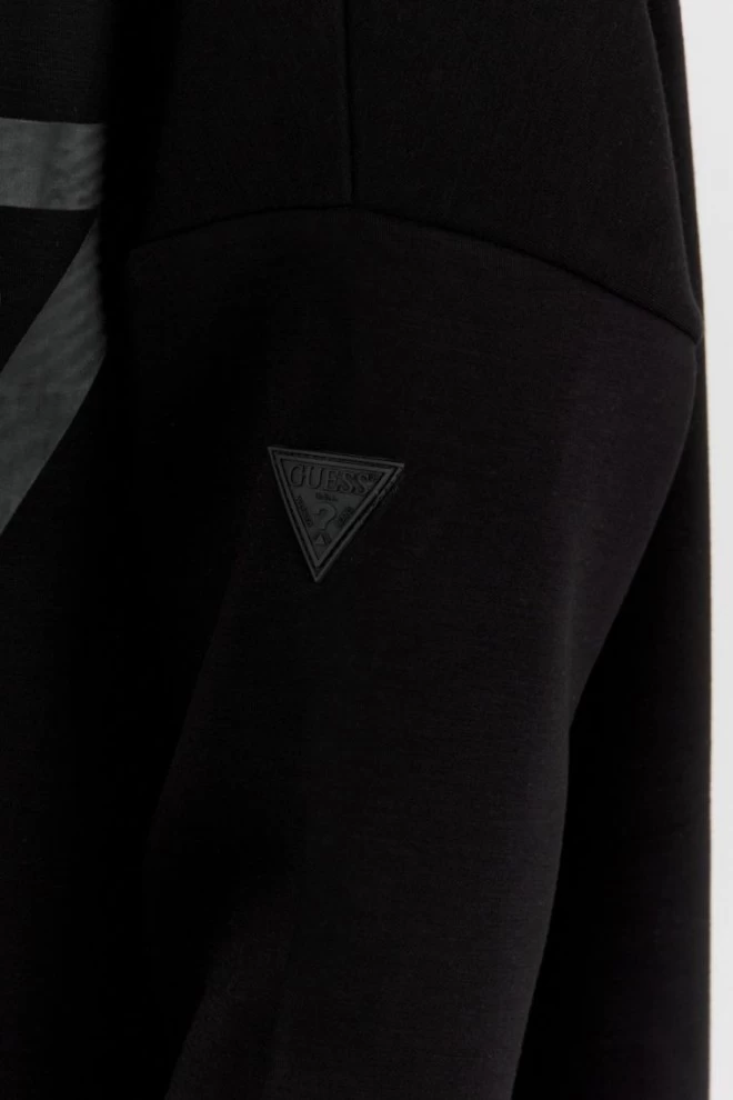 GUESS Women's long black hooded sweatshirt