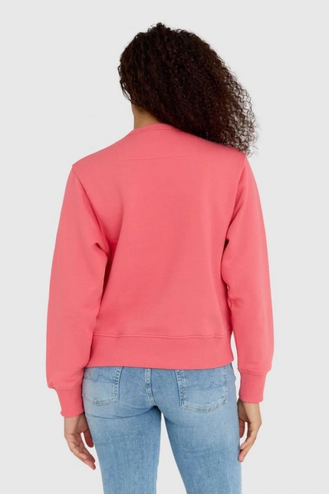 GUESS Różowa bluza damska z dużym logotypem regular fit