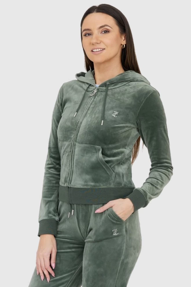 JUICY COUTURE velour green diamante hoodie