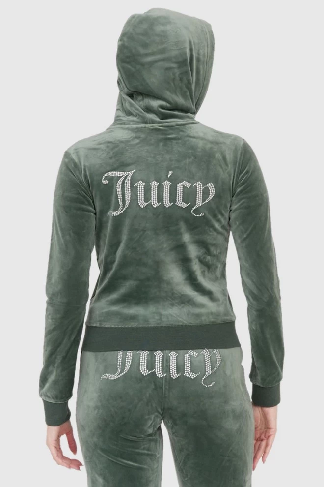 JUICY COUTURE velour green diamante hoodie