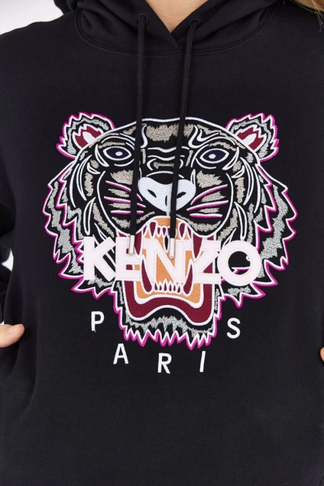 KENZO Black women's hooded sweatshirt