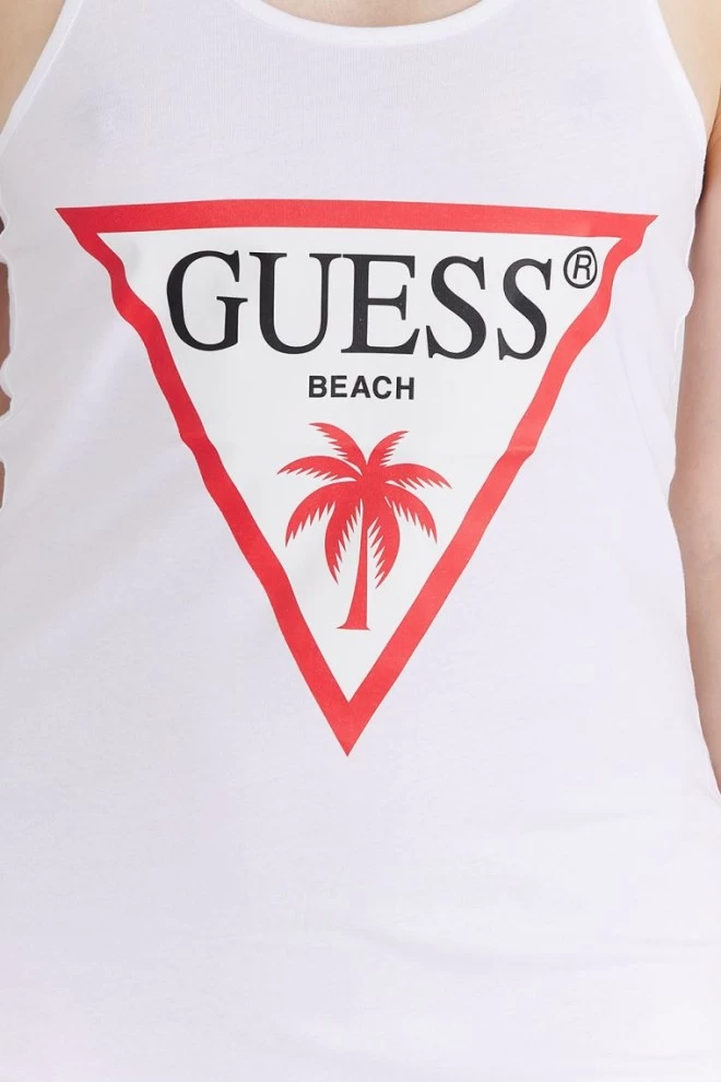 GUESS white dress with triangle logo