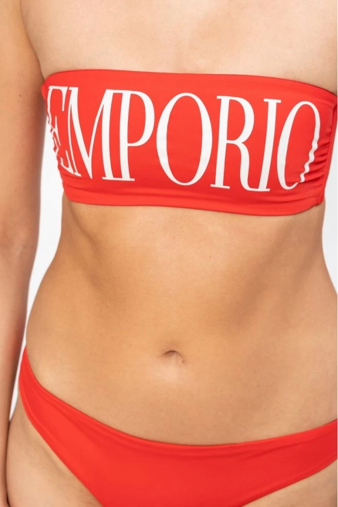 EMPORIO ARMANI Red bikini with white logo