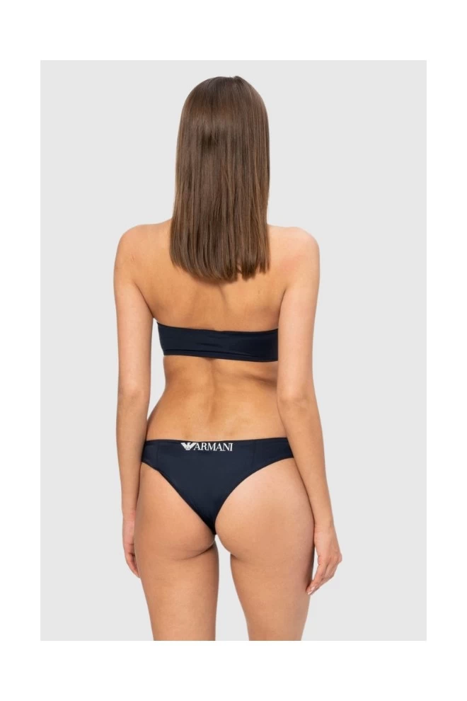 EMPORIO ARMANI Granatowe bikini z białym logo