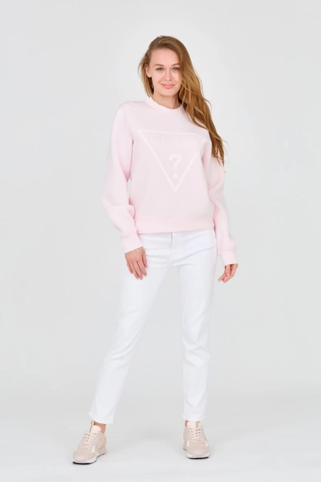 GUESS Pink women's sweatshirt with large logo
