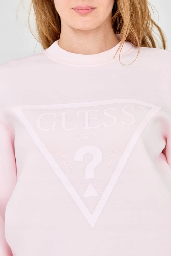 GUESS Pink women's sweatshirt with large logo