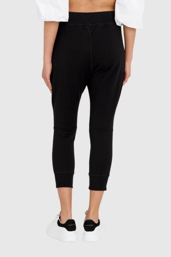 DSQUARED2 Black women's sweatpants with front pocket and icon logo