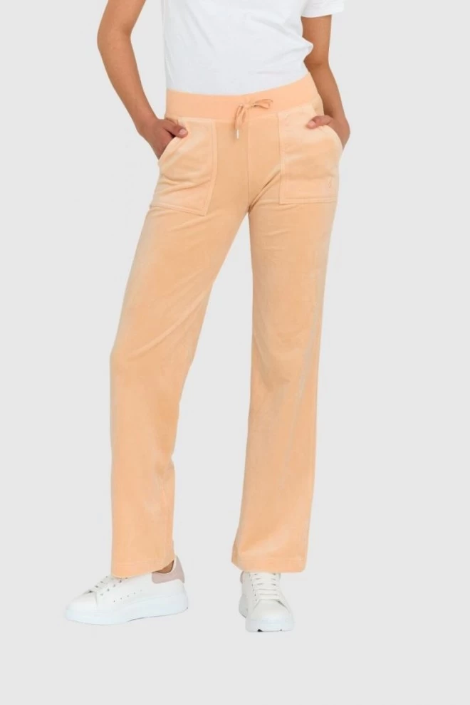 JUICY COUTURE Classic velour del ray sweatpants in peach color