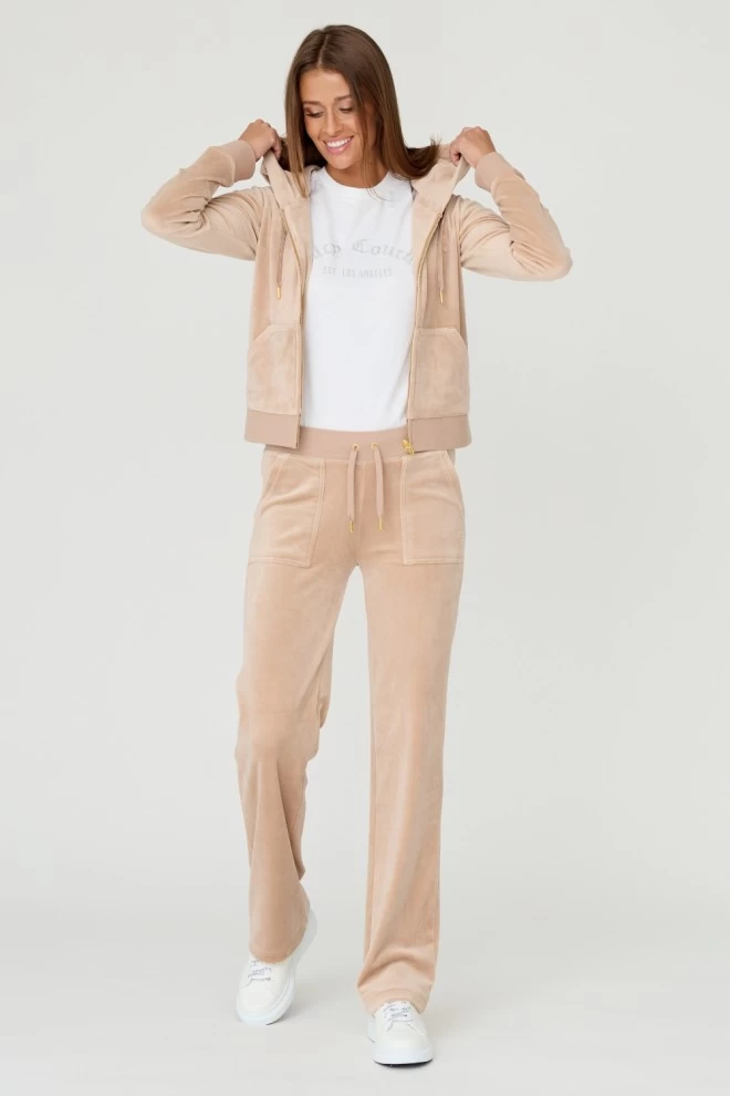 JUICY COUTURE Beżowe spodnie Del Ray