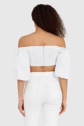 GUESS Krótka biała bluzka...