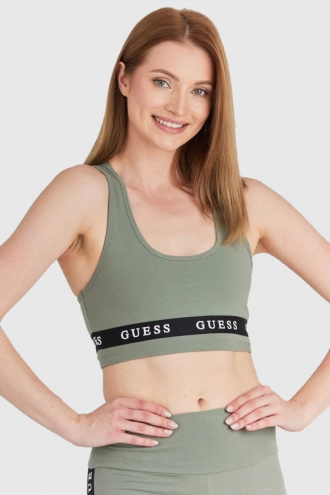 GUESS Green sports top with logo