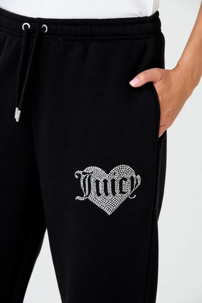 JUICY COUTURE Czarne spodnie Heart Diamante