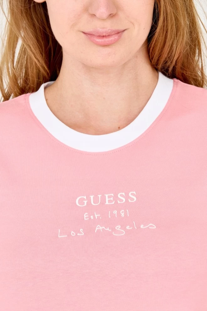 GUESS Różowy crop top