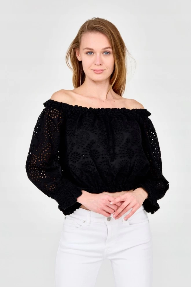 GUESS Women's black crop top