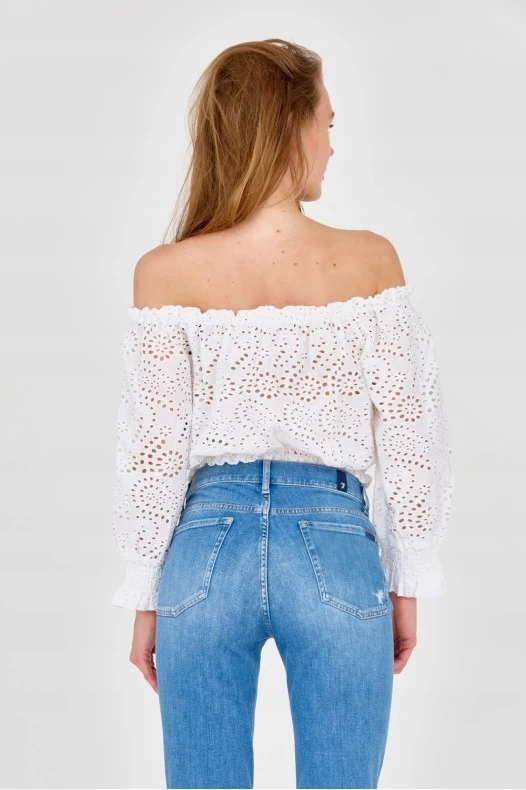GUESS Damski biały crop top