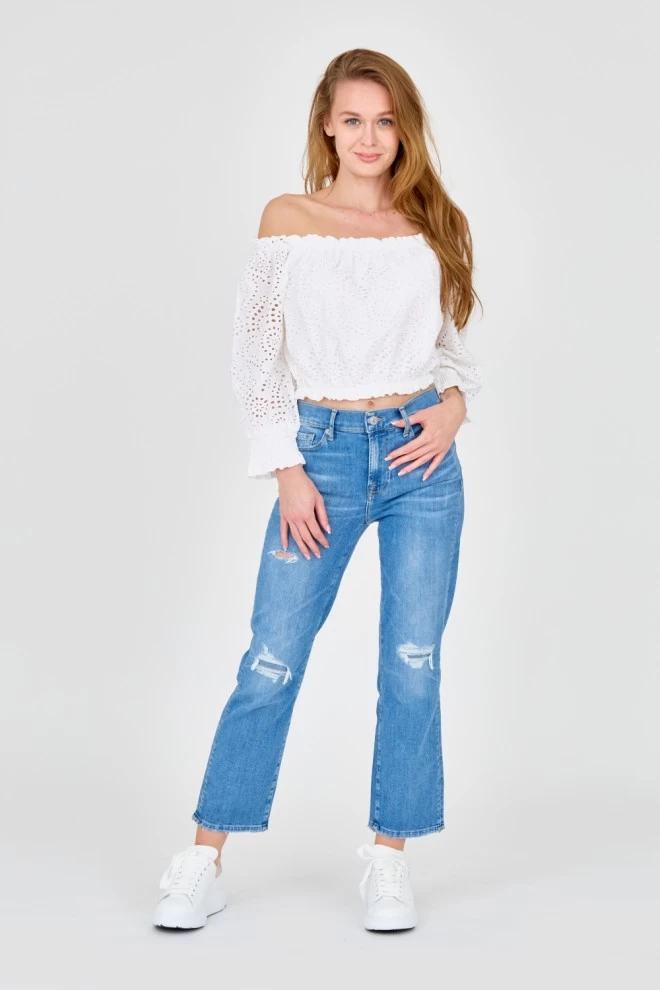 Жіночий білий кроп-топ GUESS