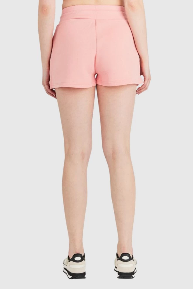 GUESS Brzoskwiniowe szorty damskie z kolorowym logo