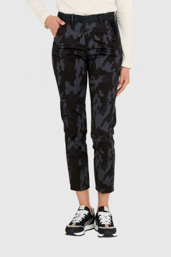 AERONAUTICA MILITARE Spodnie chinosy damskie w czarne moro