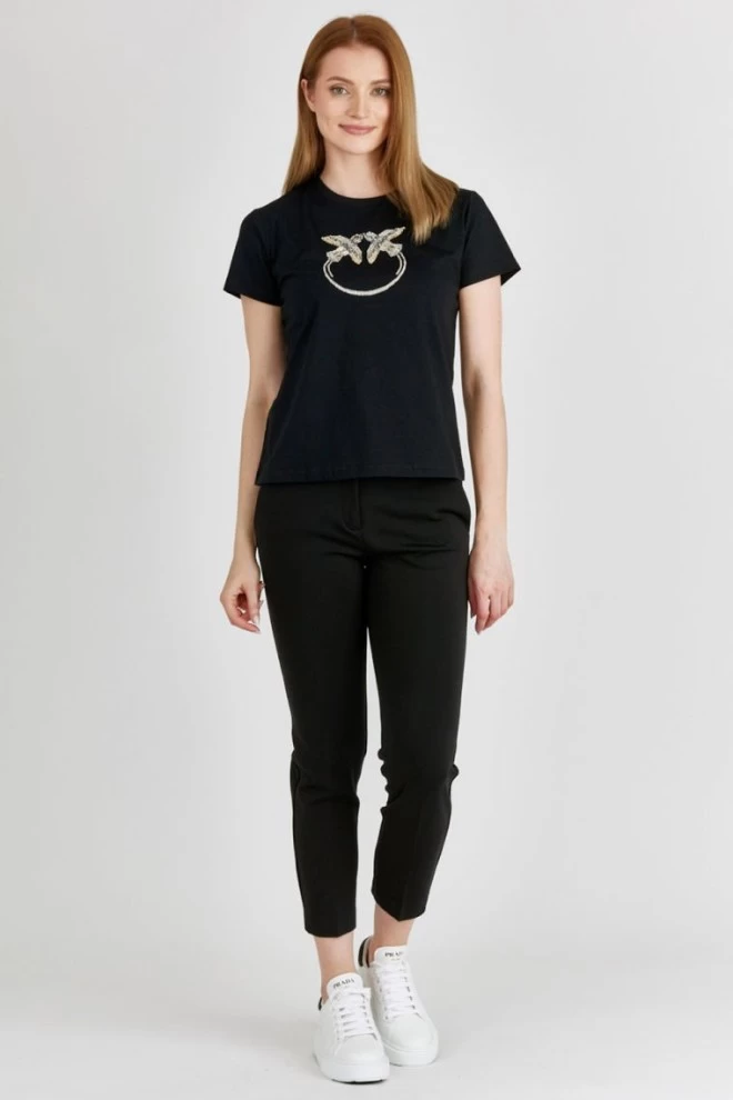 PINKO Czarne spodnie cygaretki damskie