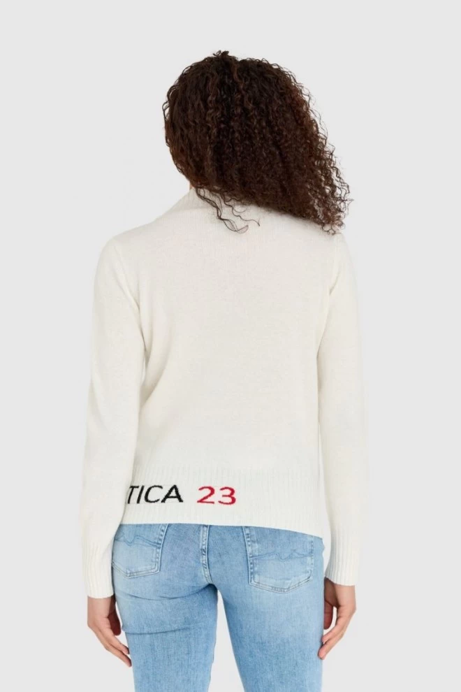 AERONAUTICA MILITARE Cream cashmere blend women's sweater