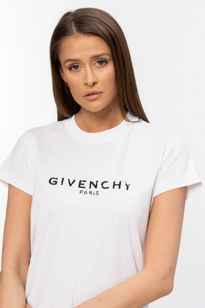 GIVENCHY White women's t-shirt with black vintage logo