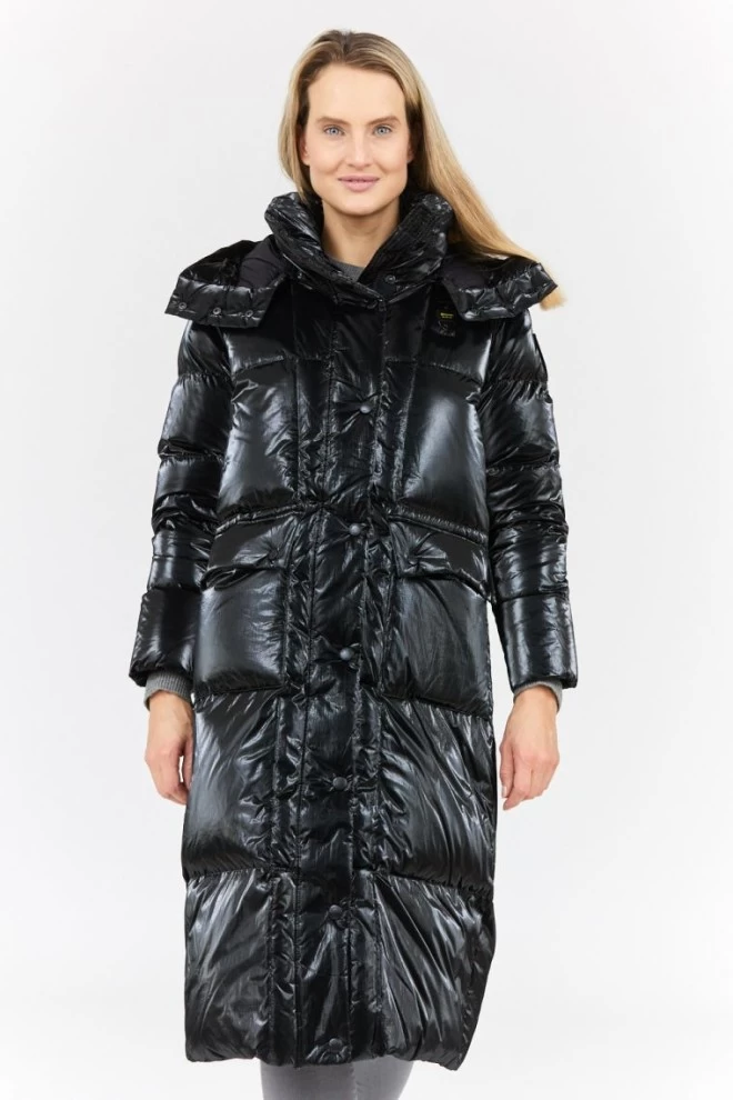 BLAUER Black naomi down coat with detachable hood