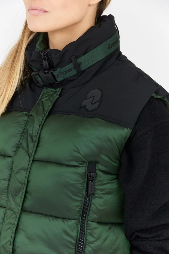 INVICTA Zielony puchowy krótki bezrękawnik damski