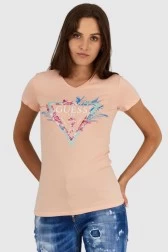 GUESS Brzoskwiniowy t-shirt...