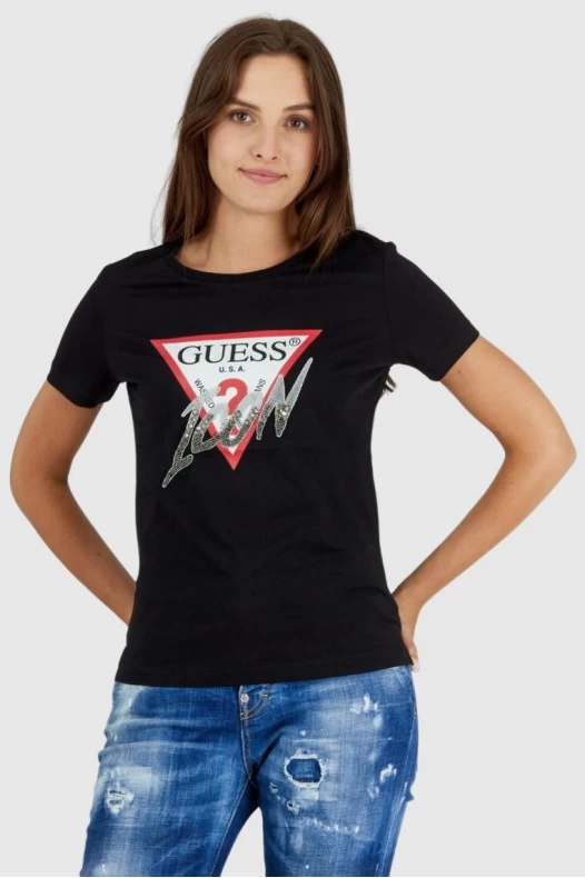 GUESS Czarny t-shirt damski...