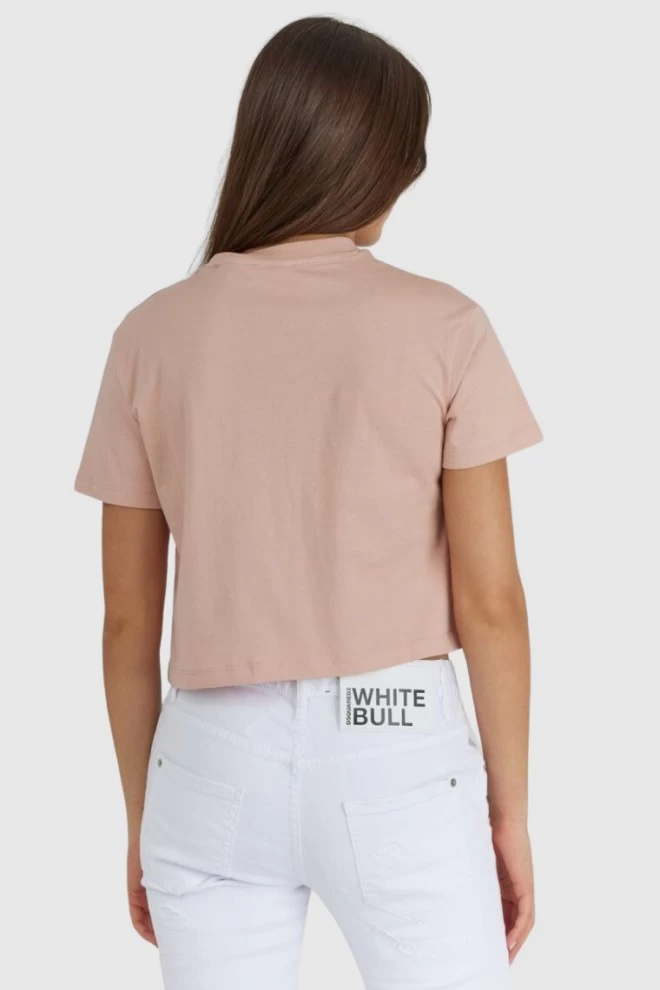 GUESS Women's short pink t-shirt with logo