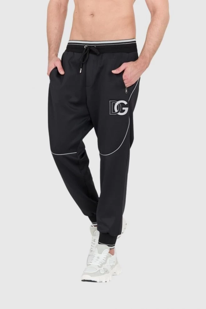 DOLCE & GABBANA Black sweatpants with large logo