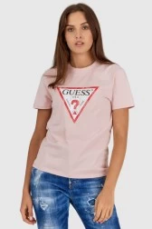 GUESS Różowy t-shirt damski...