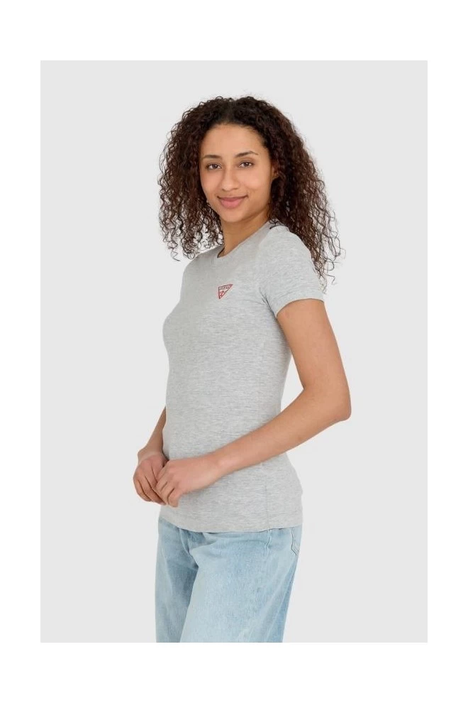 GUESS Grey women's slim fit t-shirt with small logo