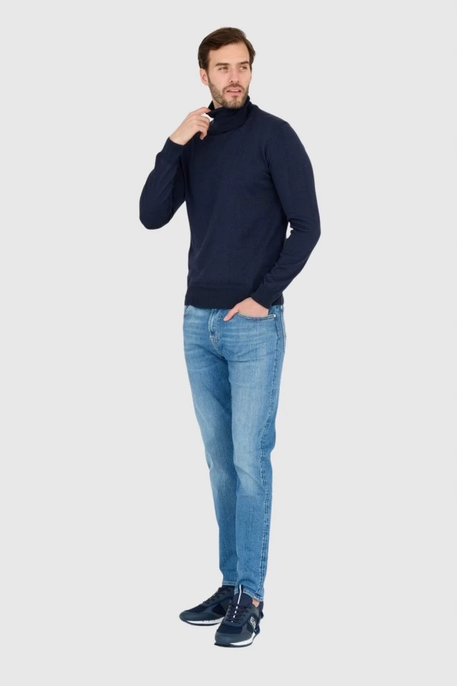 LA MARTINA Men's navy blue turtleneck sweater